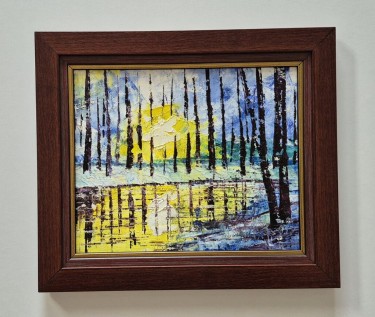 Oil on canvas - Sunrise and rivers by Dusko Dule
