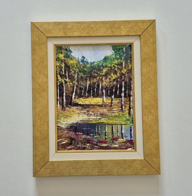 Oil on canvas - In the heart of the forest, a beautiful painting by Dusko Dule