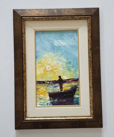 Oil on canvas - Man and Horizon by Dusko Dule