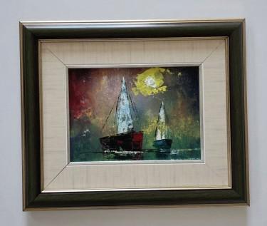 Oil on canvas - Night Sailing by Dusko Dule