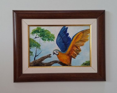 Oil on canvas - Parrot, beautiful picture!