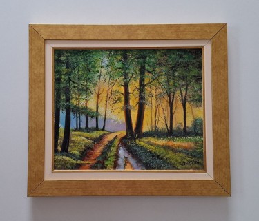 Oil on canvas - Forest light, beautiful picture!