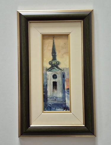 Watercolor - Church, miniature by Dusko Dule