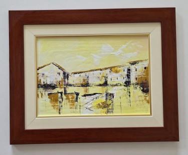 Oil on canvas - Morning in a seaside town by Dusko Dule