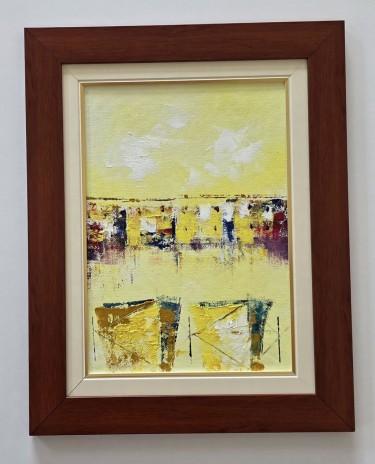 Oil on canvas - Morning in the harbor, a beautiful painting by Dusko Dule