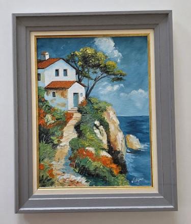 Oil on canvas - Door to the sea, beautiful painting by Dusko Dule