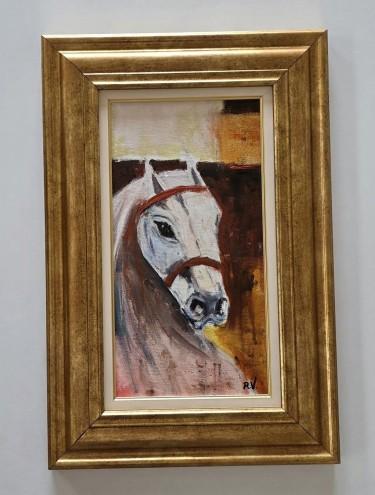 Oil on canvas - White Stallion by Dusko Dule