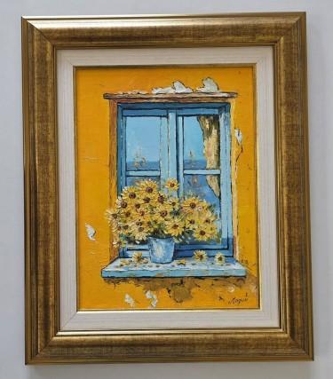 Oil on canvas - Mediterranean window, beautiful by Dusko Dule