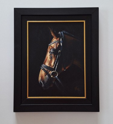 Oil on canvas - Portrait of a Horse, a beautiful picture!