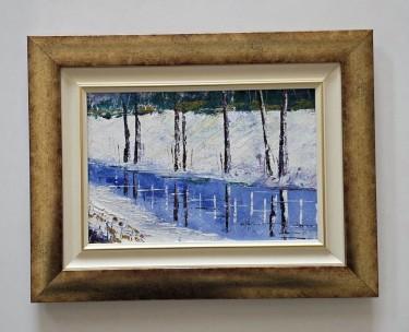 Oil on canvas - Blue winter peace, beautiful by Dusko Dule