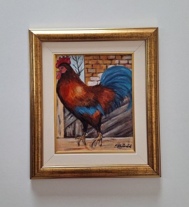 Oil on canvas - Rooster, beautiful picture!