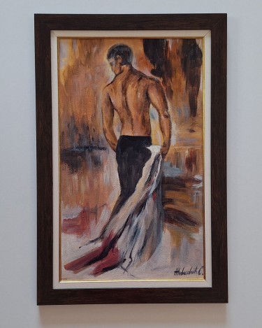 Oil on canvas - Male nude, beautiful painting!