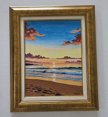 Golden Traces of the Sea - acrylic on canvas by Dusko Dule