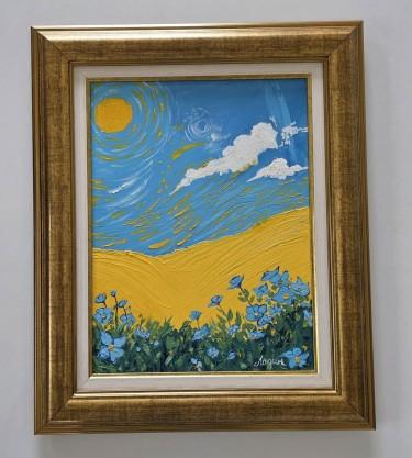 Oil on canvas - Field of Happiness, a beautiful painting by Dusko Dule