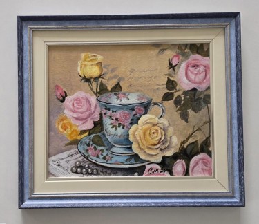 Oil on canvas - Elegance in bloom, beautiful by Dusko Dule