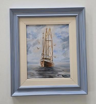 Oil on canvas - Sailing towards the horizon by Dusko Dule