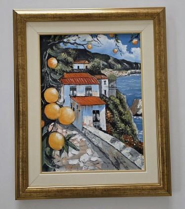 Oil on canvas - Oranges by the shore, beautiful by Dusko Dule