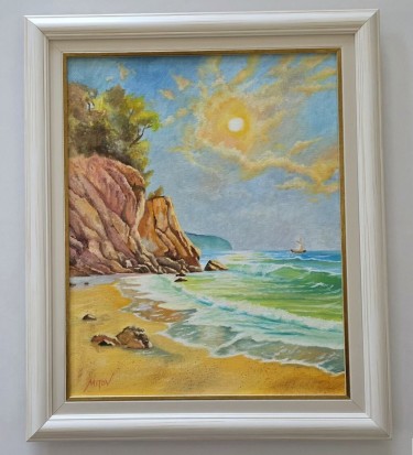 Oil on canvas - In the colors of the sea, a beautiful painting by Dusko Dule