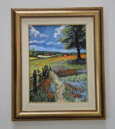 Oil on canvas - Flower path, a beautiful painting by Dusko Dule