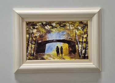 Oil on canvas - A walk through the forest, beautiful by Dusko Dule