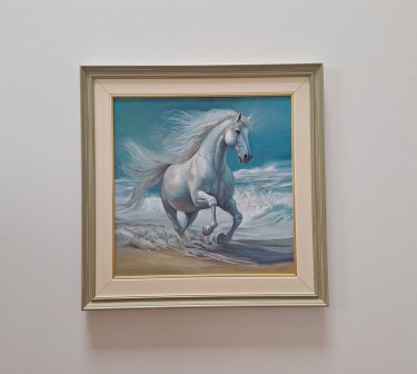 Oil on canvas - Galloping horse