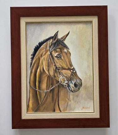 Oil on canvas - Horse, sincere gaze by Dusko Dule