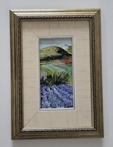 Oil on masonite - Lavender Field - Miniature by Dusko Dule