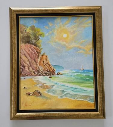 Oil on canvas - Golden Coast of Peace, beautiful by Dusko Dule