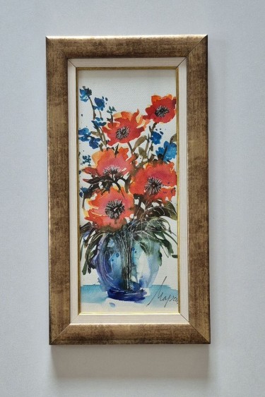 Watercolor - Flowers in a vase, beautiful picture by Dusko Dule