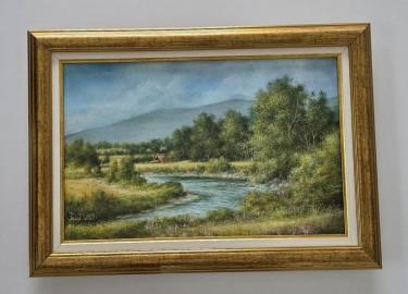 Oil on canvas - River through the valley by Dusko Dule