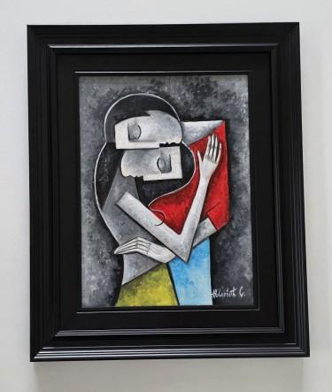 Oil on canvas - In an embrace, a beautiful painting by Dusko Dule