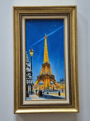 Oil on canvas - Paris, beautiful picture by Dusko Dule