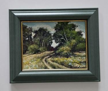 Oil on medium-density fiberboard - Forest Respite by Dusko Dule