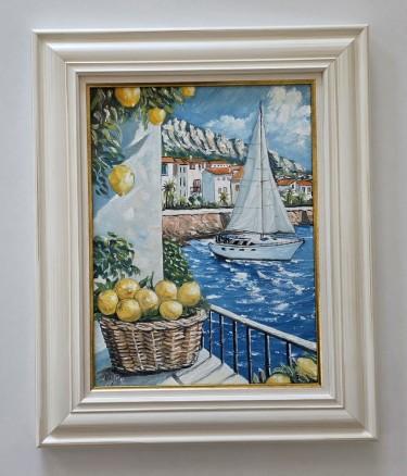 Oil on canvas - White Ship, a beautiful painting by Dusko Dule
