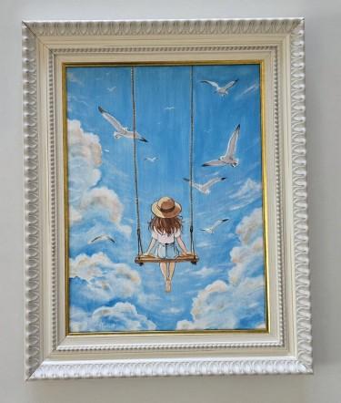 Painting - Freedom in the Clouds, acrylic on canvas by Dusko Dule