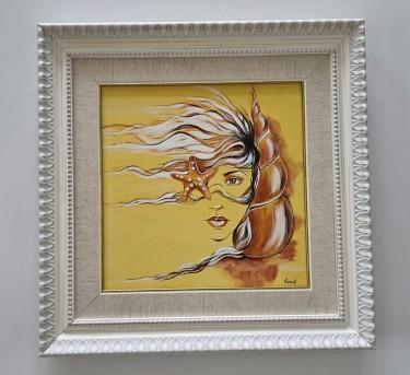 Girl and Starfish - acrylic on canvas by Dusko Dule