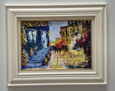 Oil on canvas - Great street of flowers, beautiful by Dusko Dule