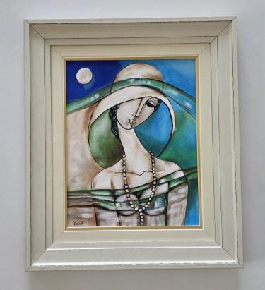 Mysterious Lady - acrylic on canvas by Dusko Dule