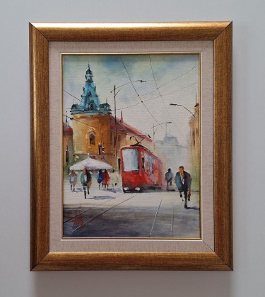 Oil on canvas - A day in Belgrade, a beautiful picture!