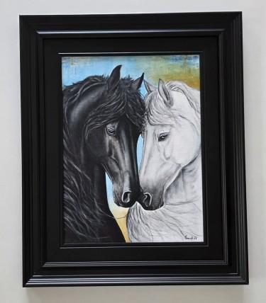 Painting - Horses, the union of opposites - Acrylic on canvas by Dusko Dule