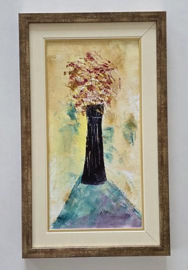 Oil on canvas - Elegant vase with flowers by Dusko Dule