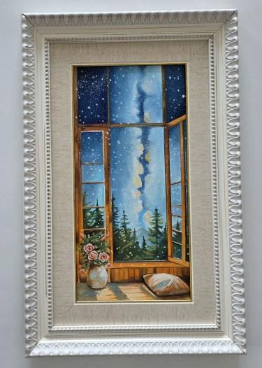 Oil on canvas - The Starry Night, painting number two by Dusko Dule