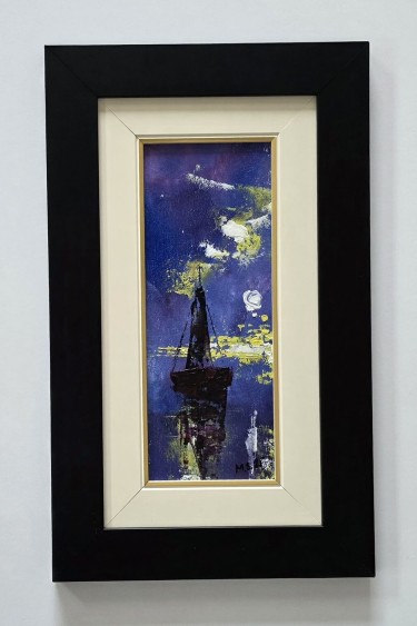 Oil on canvas - Purple Night at Sea by Dusko Dule