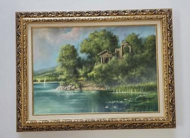 Oil on canvas - Royal landscape, beautiful painting by Dusko Dule