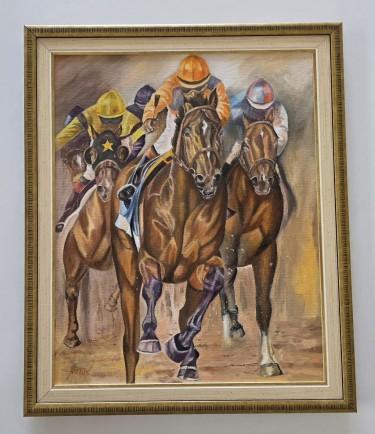 Oil on canvas - Horse races, beautiful by Dusko Dule