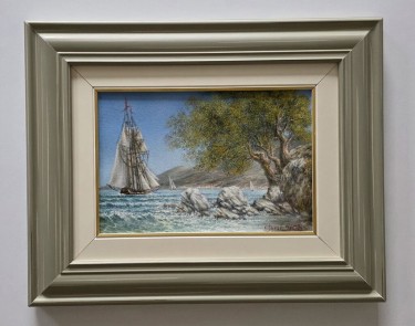 Oil on canvas - A story from the sea, a beautiful picture by Dusko Dule