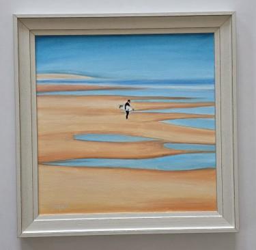 Oil on canvas - Waiting for the waves, beautiful by Dusko Dule