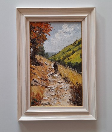 Oil on hardboard - Shepherd in the mountain, beautiful!