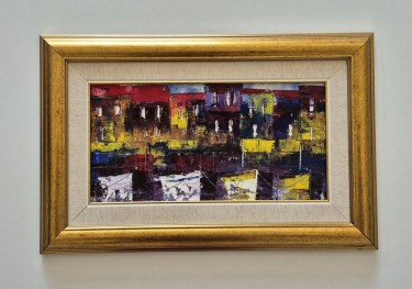 Oil on canvas - The glow of a summer night, a beautiful picture by Dusko Dule