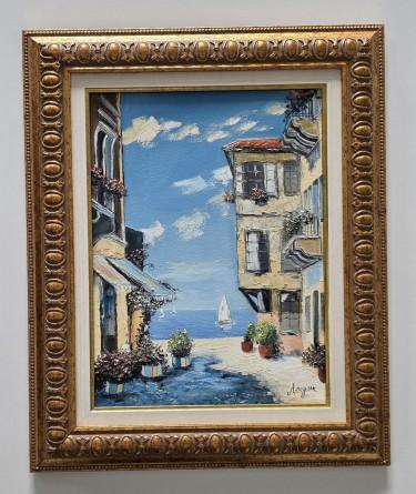 Oil on canvas - Old Mediterranean, beautiful painting by Dusko Dule